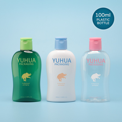 OEM Plastik Sıkılmış Şişeler 100ml, Flip Top Cap Beyaz Renk Temizle
