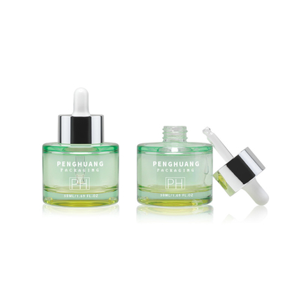 Yeşil Cam Esansiyel Yağı Serum Damlalık Şişeleri 20ml 30ml 50ml