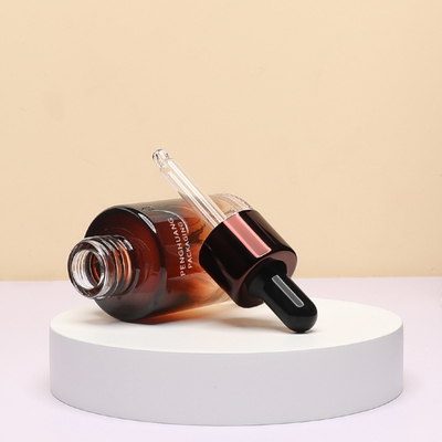 Esansiyel Yağ Cam Damlalıklı Şişeler Özel Boyama 30ml Boş Cilt Bakımı