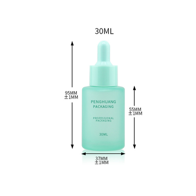 Buzlu Renkli Cam Serum Şişesi Kozmetik Ambalaj Camı Esansiyel Yağ Damlalıklı Şişeler 30ml