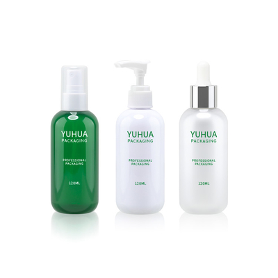 120ML 150ml Yeşil Plastik Damlalıklı Şişe Serigrafi Baskı Losyon Krem Ambalajı