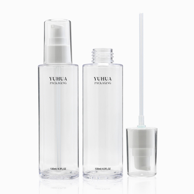100ml 130ml 150ml Plastik Losyon Şişesi Buzlu Şeffaf Silindir Pompalı Yuvarlak Şişe