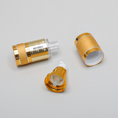 Silindir Losyon Havasız Pompa Şişesi 15ml 30ml 50ml 100ml Altın Boş Esans Pompa Şişesi