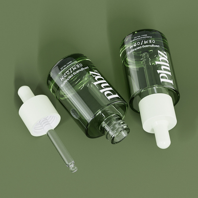 OEM 30ML 1oz Lüks Cam Damlalıklı Şişeler Yeşil Serum Şişesi