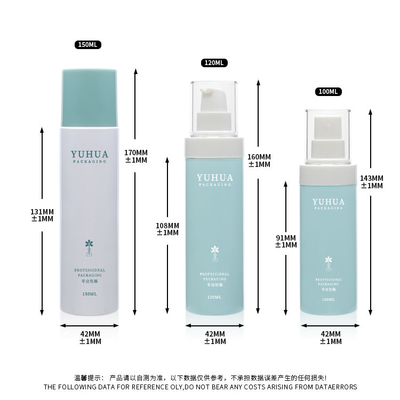 Boş PET Çevre Dostu Sprey Pompası Şişe Seti 100Ml 120Ml 150Ml Özel Logo