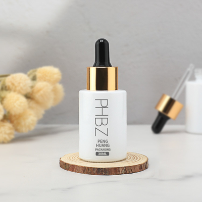 30 ml 1 oz Beyaz Yağ Serumu Şişe Dropper Kapak Özel Logo ile