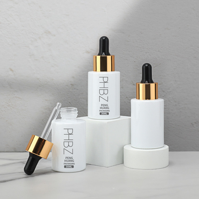 30 ml 1 oz Beyaz Yağ Serumu Şişe Dropper Kapak Özel Logo ile