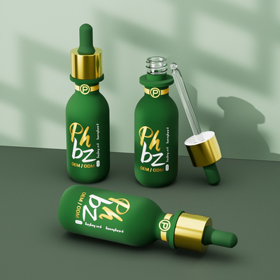 Yuvarlak Serum Damla Şişeleri Özel Logo 30ml Cam Esans Yağı Şişesi