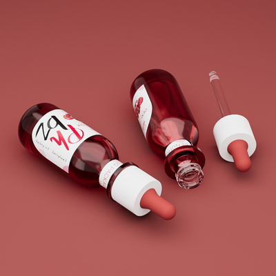 Zehirli olmayan cam serum toner kozmetik ambalajı için esans yağ şişesi