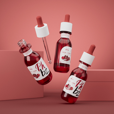 Zehirli olmayan cam serum toner kozmetik ambalajı için esans yağ şişesi