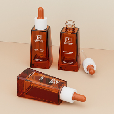 Klasik Trapezoid 30ml Yağ Serumu Damla Şişeleri Deri Bakım Paketleri İçin