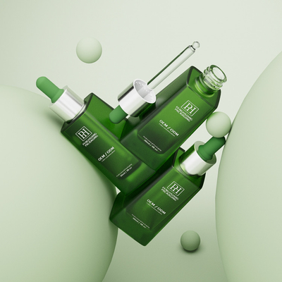30 ml 1 oz Yeşil Cam Boş Serum Damla Şişeleri EO Sterilizasyon