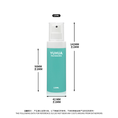 Renkli 120ml Boş Beyaz Parlak Sis Plastik Spray Pompa Şişe Vücut Toner Su