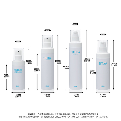 Özel logo 120ml 150ml 180ml Beyaz Plastik Spray Pompa Şişesi