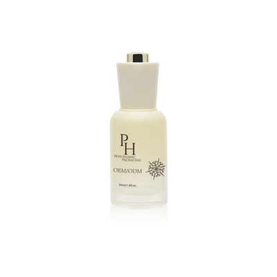 Özel logo 30ml Yuvarlak Boş Cam Serum Damla Şişeleri İpek ekran baskı ile