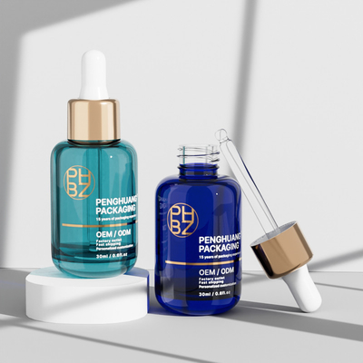 Saç bakımı için 30 ml yuvarlak cam serum damlatıcı şişeleri