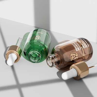 Saç bakımı için 30 ml yuvarlak cam serum damlatıcı şişeleri