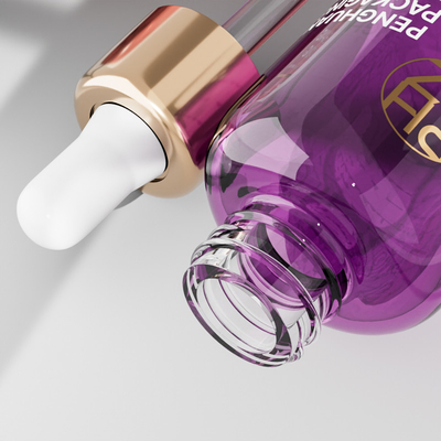 Özel Logo 30ml Serum Yağı İçin Boş Yuvarlak Cam Damla Şişeleri