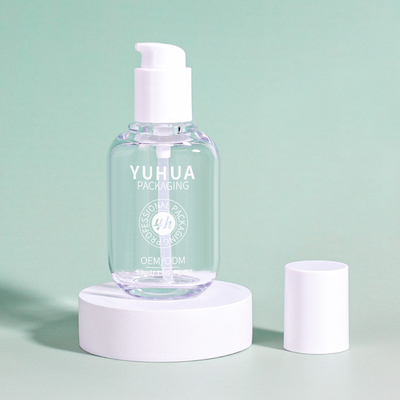 Özel Logo Açık boş serum losyon pompa şişe pompa ile lüks PETG plastik kozmetik şişe