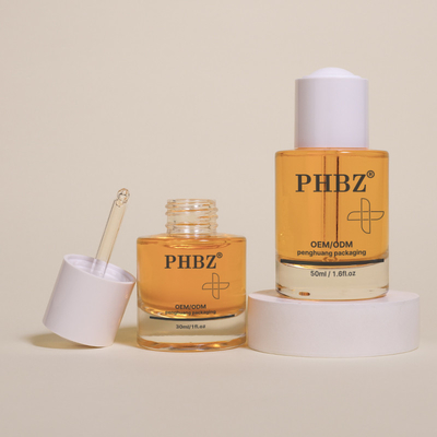 30ml/50ml Düz Omuz Cam Damla Serum Şişe Açık Saç Yağı Damla Şişe
