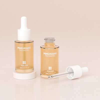 Özel Logo Kozmetik ambalaj için 20ml Şeffaf Cam Serum Damla Şişeleri