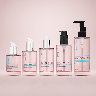 Özel cam kozmetik şişe 100ml 120ml 150ml serum losyon pompa şişe