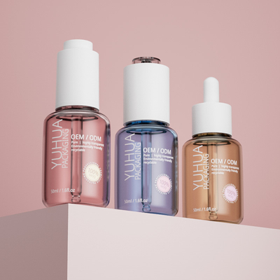 50 ml özelleştirilebilir serum damlalama şişeleri ODM/OEM Açık yağ serum plastik şişe