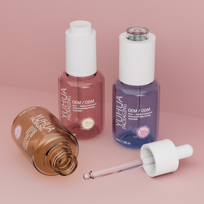50 ml özelleştirilebilir serum damlalama şişeleri ODM/OEM Açık yağ serum plastik şişe