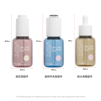 50 ml özelleştirilebilir serum damlalama şişeleri ODM/OEM Açık yağ serum plastik şişe