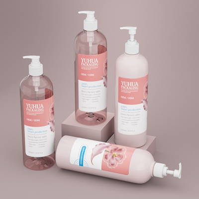 Toptan Plastik Losyon Şişesi Beyaz1000ml Özel PET Şampuan ve Kondisyoner Şişe
