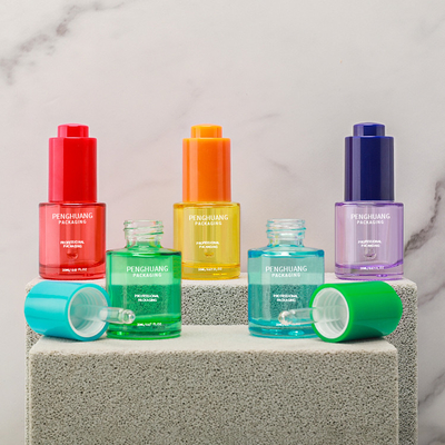20ml 25ml 40ml 50ml Lüks Esansiyel Yağı Cam Şişe Ambalaj Damlalıklı Serum Şişesi