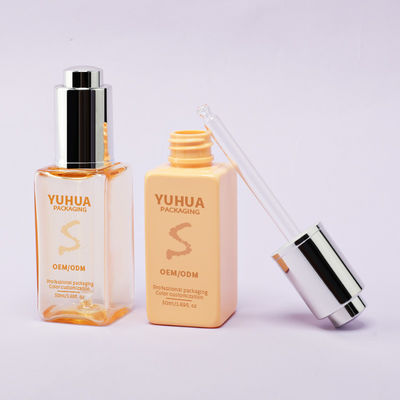 Özel Logo Plastik Kare Damlalıklı Şişe Esans Yağı Serum Şişesi Özelleştirilmiş Logo Cilt Bakımı İçin