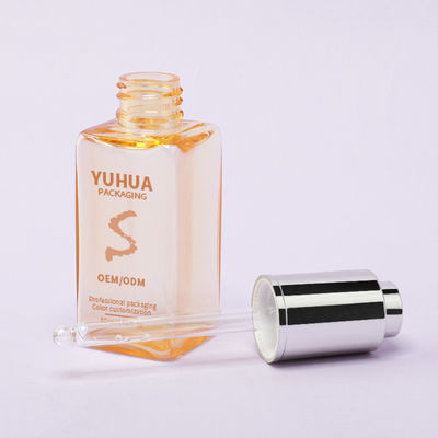 Özel Logo Plastik Kare Damlalıklı Şişe Esans Yağı Serum Şişesi Özelleştirilmiş Logo Cilt Bakımı İçin
