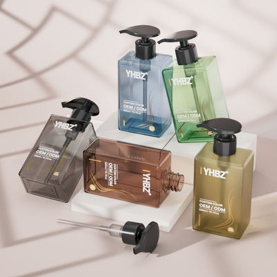 300ml Square PET Plastic Pump Bottle for Liquid Soap and Shampoo with Screw-on Cap