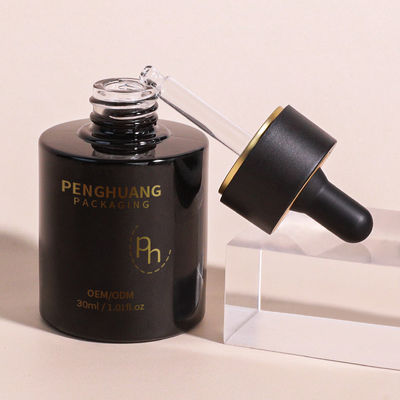 Müşteri İhtiyaçlarına Göre Özelleştirilmiş Logolu Yuvarlak Cam Damlalıklı Şişe