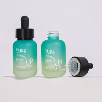 Müşteri Gereksinimlerine Göre Serum Damla Şişeleri 30ml Cam Yuvarlak Mat Damla Şişesi Kapağı Türü Dayanıklı Ve Paketleme Seçeneği