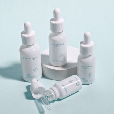 Logo Özel Yuvarlak Serum Yağ Şişesi Sürekli Sızıntı Kanıtlı Tasarım Önemli Yağlar için Uygun Cilt Bakımı Ve Kozmetik Paketleme