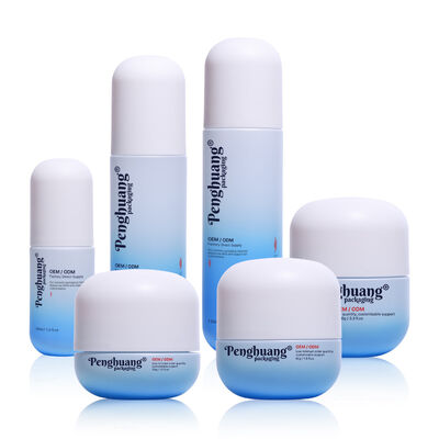 İpek Baskı Yüzey İşlemeli, Özel Logo ve Renk Kişiselleştirmeli Cam Kozmetik Ambalaj Seti