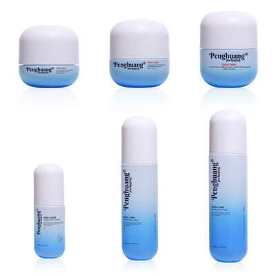 İpek Baskı Yüzey İşlemeli, Özel Logo ve Renk Kişiselleştirmeli Cam Kozmetik Ambalaj Seti