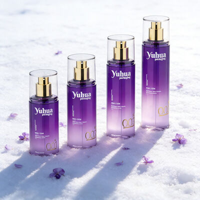 Kozmetik ambalaj seti Toner losyon ve serum deposu için özel logo ipek ekranı ve sıcak damgalama baskı ile plastik şişeler