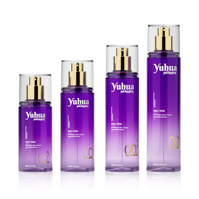 Kozmetik ambalaj seti Toner losyon ve serum deposu için özel logo ipek ekranı ve sıcak damgalama baskı ile plastik şişeler