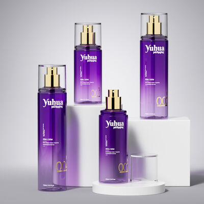 Kozmetik ambalaj seti Toner losyon ve serum deposu için özel logo ipek ekranı ve sıcak damgalama baskı ile plastik şişeler