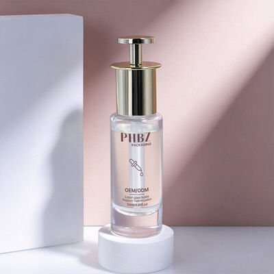 Cylinder Serum Dropper Bottles Featuring Glass Collar Material Custom Color Variants Ideal for Skincare Product Packaging