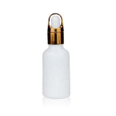 Yüksek Kaliteli Kozmetik Beyaz Porselen Damlalıklı Şişe 30ml Cam Damlalıklı Şişe