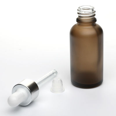 Renkli Paiting ODM Serum Damlalık Şişeleri Cam Buzlu Yuvarlak Şekil