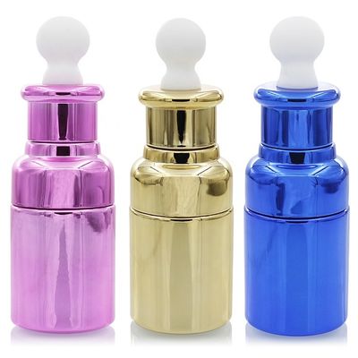 35ml Kozmetik Cam Şişe Boş Serum Yağı Özü Temizle Renkli Damlalıklı Şişe Stokta S020