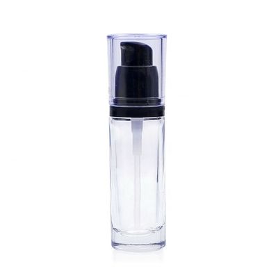 Güzellik Pompalı Lüks Yuvarlak 30ml Kozmetik Ambalaj Cam Likit Fondöten Şişesi
