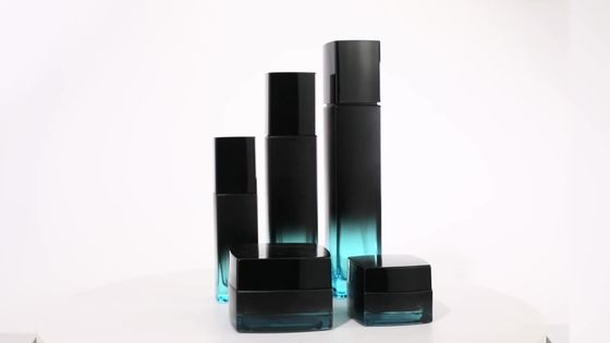 Sıvı Fondöten 30ml 60ml Kozmetik Ambalaj Seti Siyah Buzlu Pompalı