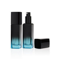 Sıvı Fondöten 30ml 60ml Kozmetik Ambalaj Seti Siyah Buzlu Pompalı