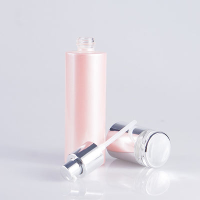 Pembe Boyama 100ml 3.4oz Cilt Bakım Losyonu için Cam Kozmetik Pompa Şişesi